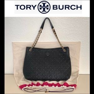 EUC Tory Burch Marion quilted center-zip tote
